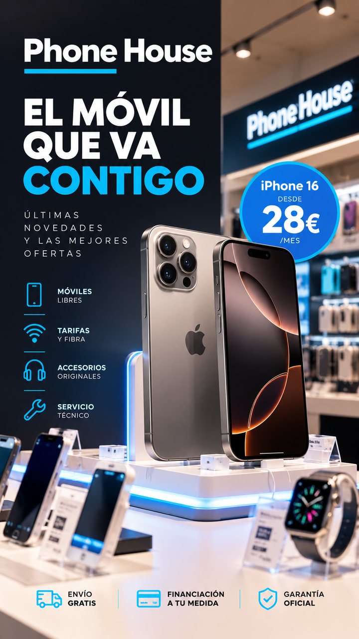 Ejemplo de anuncio de tienda de telefonía